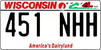 WI license plate 451NHH