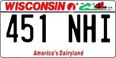 WI license plate 451NHI