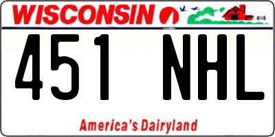 WI license plate 451NHL