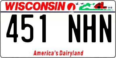 WI license plate 451NHN
