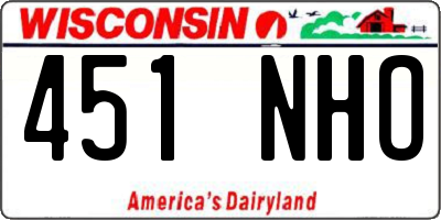 WI license plate 451NHO