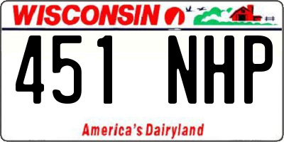 WI license plate 451NHP
