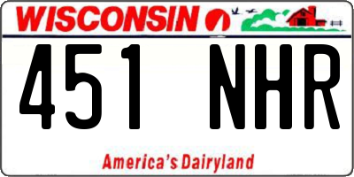 WI license plate 451NHR