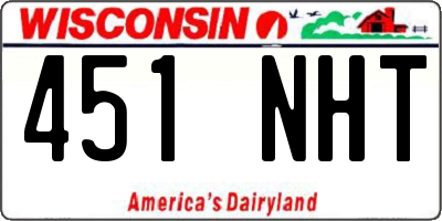 WI license plate 451NHT