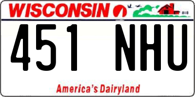WI license plate 451NHU