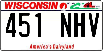 WI license plate 451NHV
