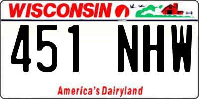 WI license plate 451NHW