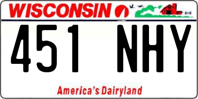WI license plate 451NHY