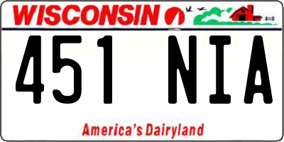 WI license plate 451NIA