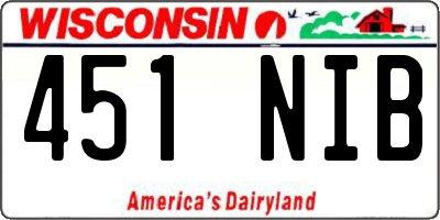 WI license plate 451NIB