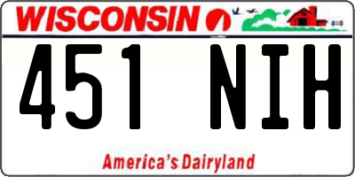 WI license plate 451NIH