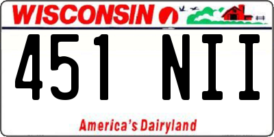 WI license plate 451NII