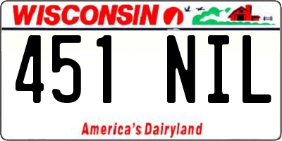 WI license plate 451NIL
