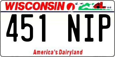 WI license plate 451NIP
