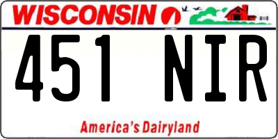 WI license plate 451NIR
