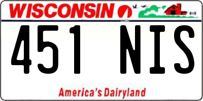 WI license plate 451NIS
