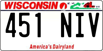 WI license plate 451NIV