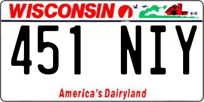 WI license plate 451NIY