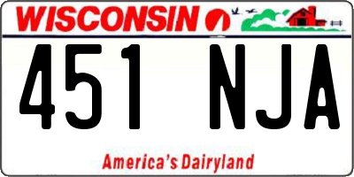 WI license plate 451NJA
