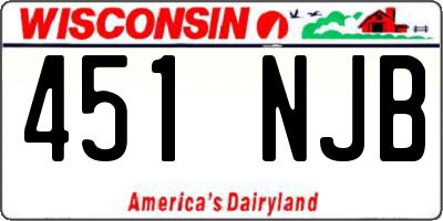 WI license plate 451NJB