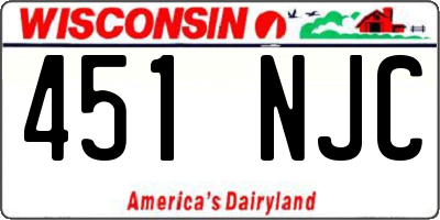 WI license plate 451NJC