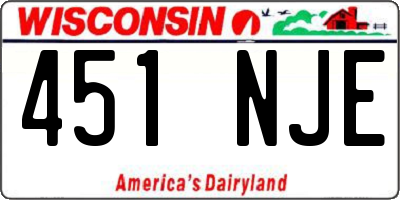 WI license plate 451NJE