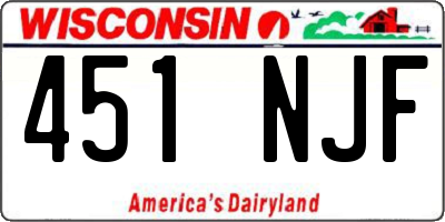 WI license plate 451NJF