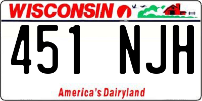 WI license plate 451NJH
