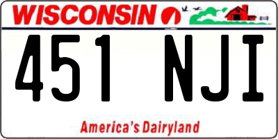 WI license plate 451NJI