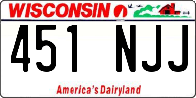 WI license plate 451NJJ