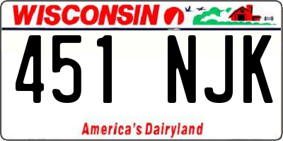 WI license plate 451NJK