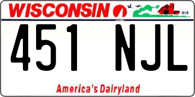 WI license plate 451NJL