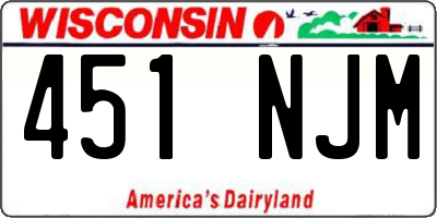WI license plate 451NJM