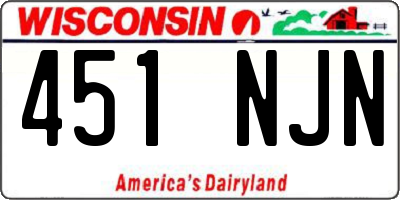 WI license plate 451NJN