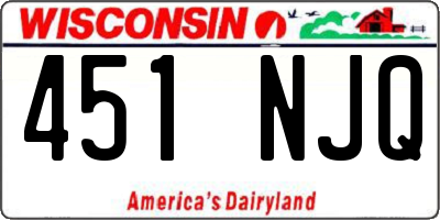 WI license plate 451NJQ