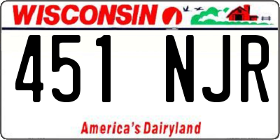WI license plate 451NJR