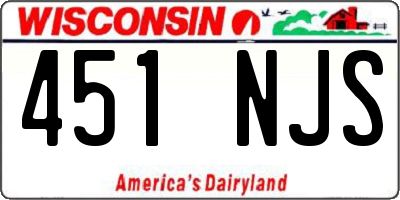 WI license plate 451NJS