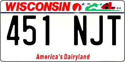 WI license plate 451NJT