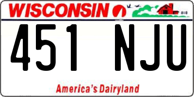 WI license plate 451NJU