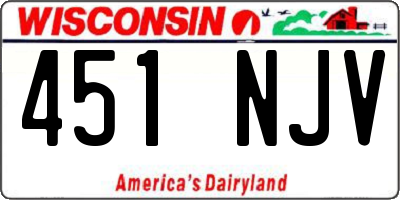WI license plate 451NJV