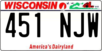 WI license plate 451NJW