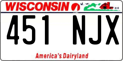 WI license plate 451NJX