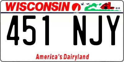 WI license plate 451NJY