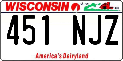 WI license plate 451NJZ