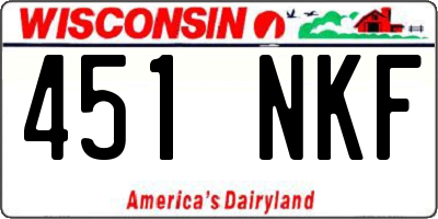 WI license plate 451NKF