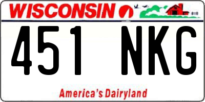 WI license plate 451NKG