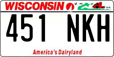WI license plate 451NKH