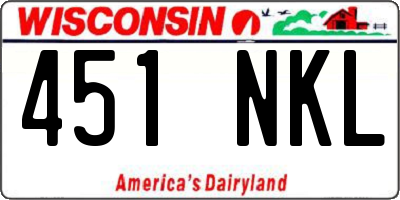 WI license plate 451NKL