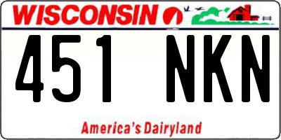 WI license plate 451NKN