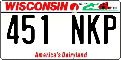 WI license plate 451NKP